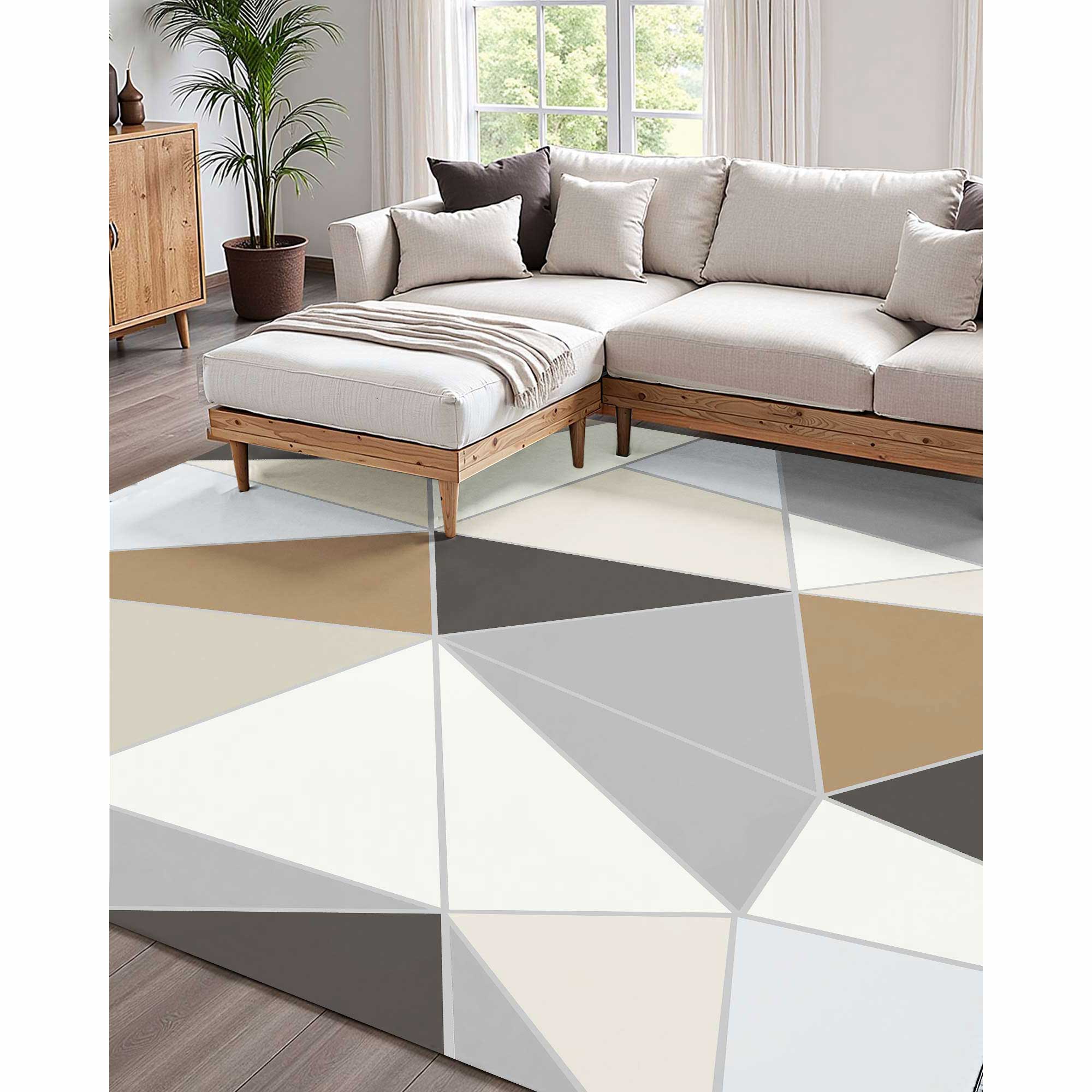 Large Area Rug 5 X 7 Ft Anti-Skid Tear-Resistant Floor Mat Modern Charcoal Gray_maomaolike.com